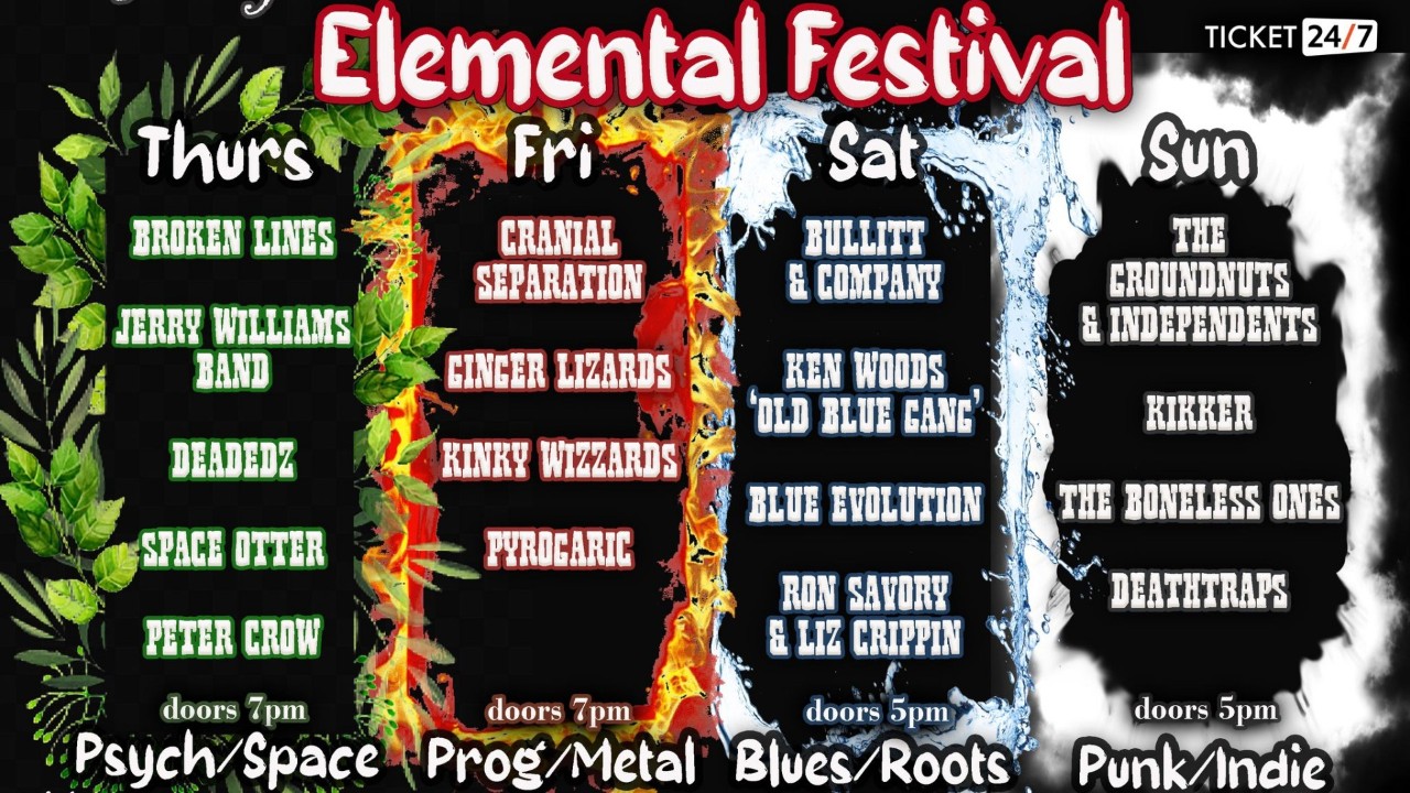 Elemental Festival - 4 Days of Grassroots Bands - This Bank-Holiday Weekend