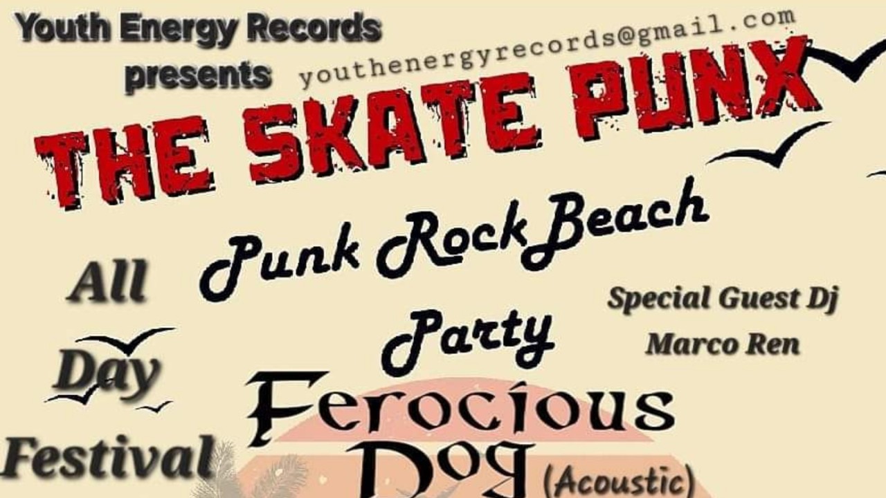 The Skate Punx - Punk Rock Beach Party - Ferocious Dog, Templeton Pek, Tony Wright (Terrorvision), JifNotCif, Scumbus, Meth Club 7, Paul Lennox Ban