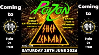 Poizon PLUS Shef Leppard hair metal extravaganza live at Eleven Stoke on trent