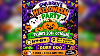 Friday 30th October 2026 6-8pm Halloween Party with Ruby Doo at Heath Hayes Cons Sports & Social Club 