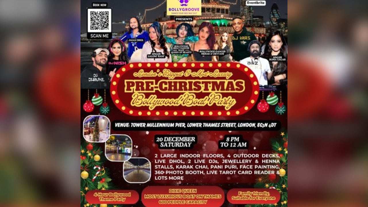 LONDON'S BIGGEST PRE-CHRISTMAS BOLLYWOOD BOAT PARTy 2025