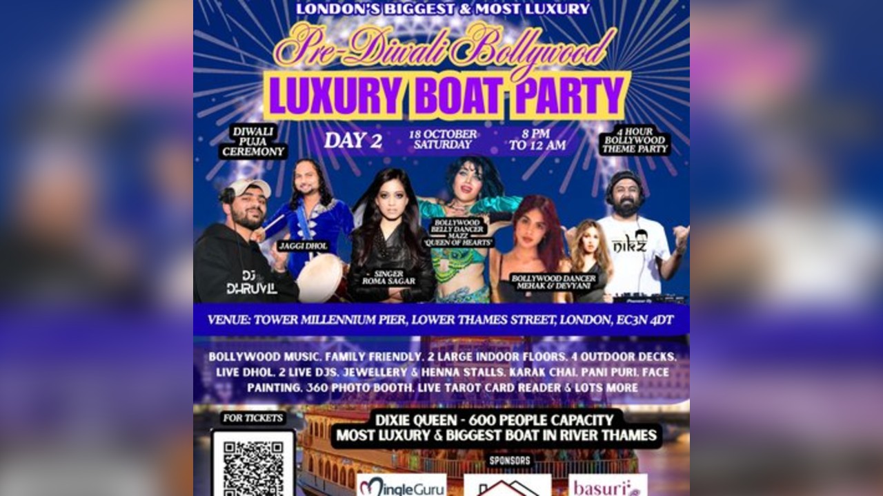 DAY 2 - LONDON's BIGGEST & LUXURY PRE-DIWALI BOLLYWOOD BOATPARTY