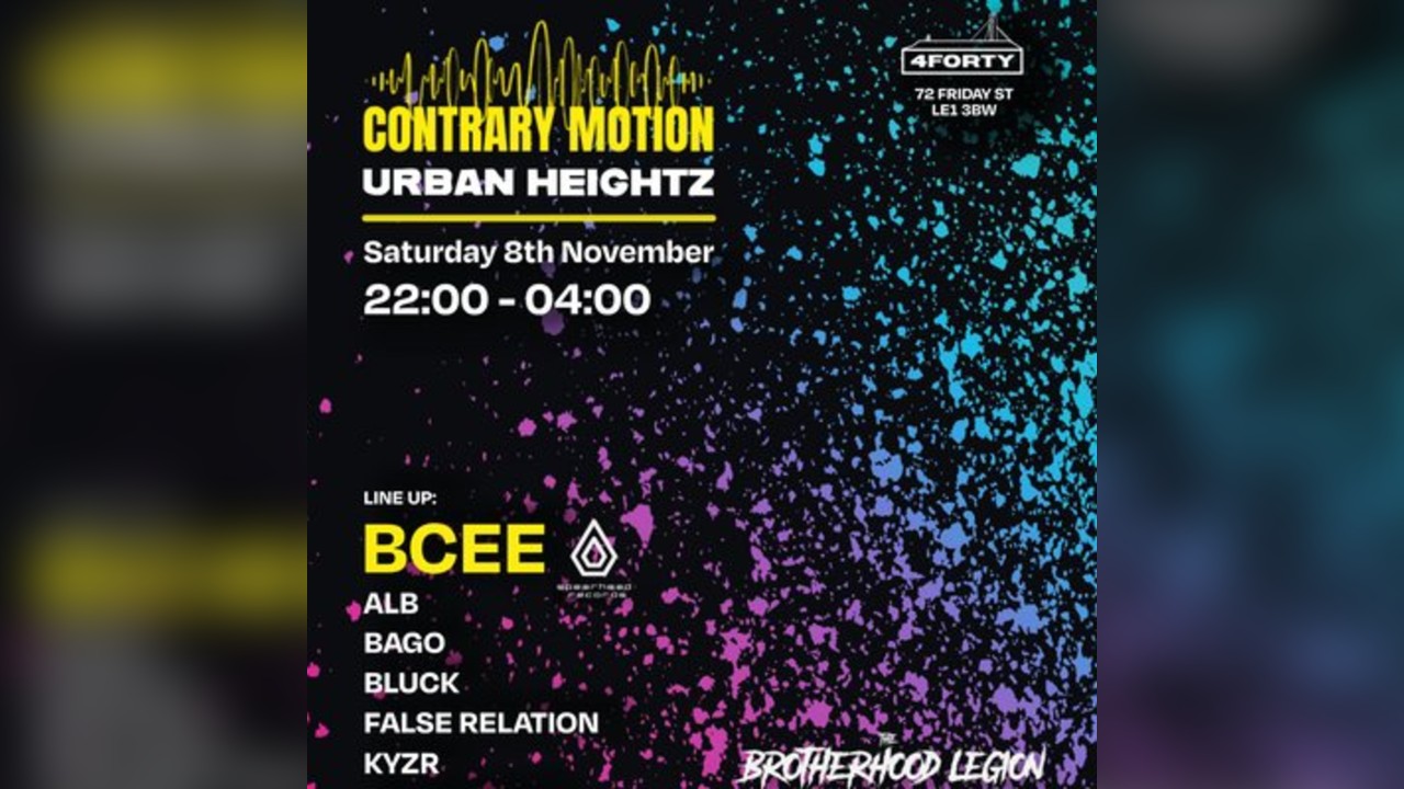 Contrary Motion X Urban Heightz D&B : BCee (Spearhead Records)