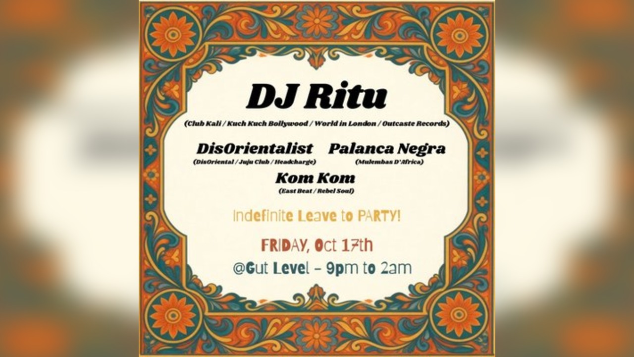 DiaspoRIDDIM with DJ Ritu @ Gut Level
