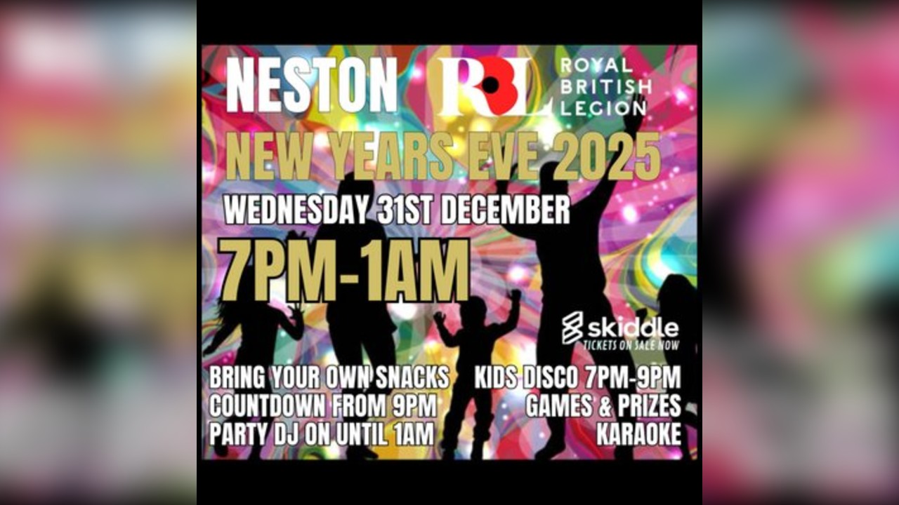 Neston Legion New Years Eve Countdown Party for Adults & Kids