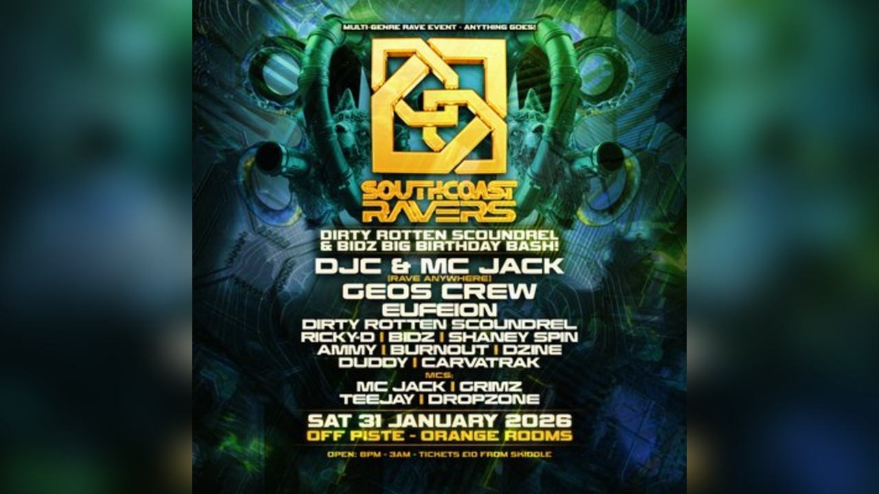 South Coast Ravers - DRS & BIDZ big birthday bash