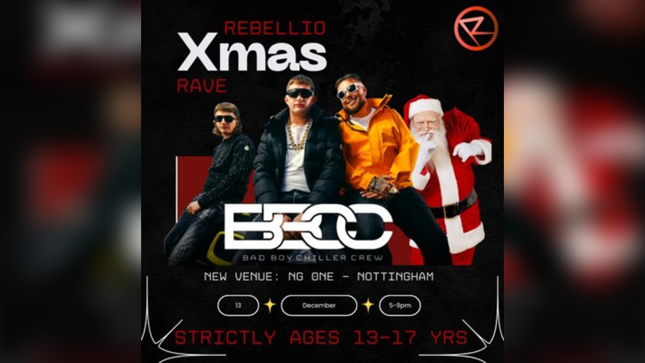 HUGE Rebellio Xmas Rave with BBCC - Ages 13-17 - HUGE New Venue