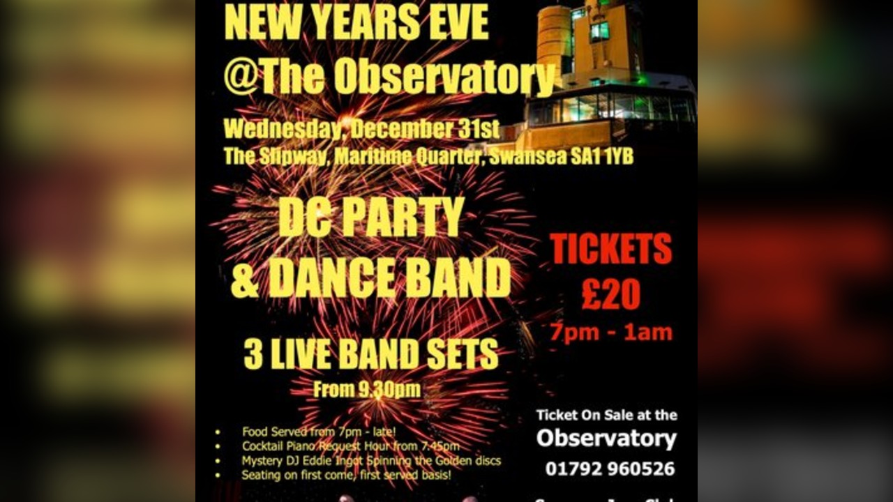 NEW YEARS EVE DECEMBER 31st @THE OBSERVATORY : DC PARTY & DANCE