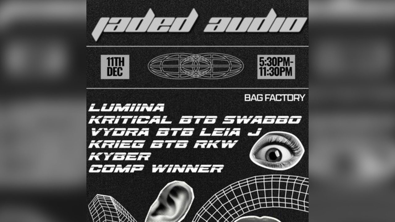 JADED AUDIO: Bag Factory 11th December