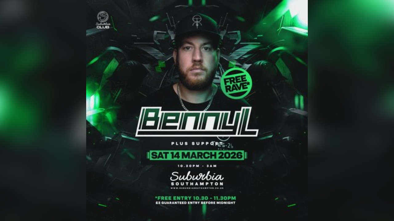 Suburbia Presents: Benny L FREE RAVE + Support
