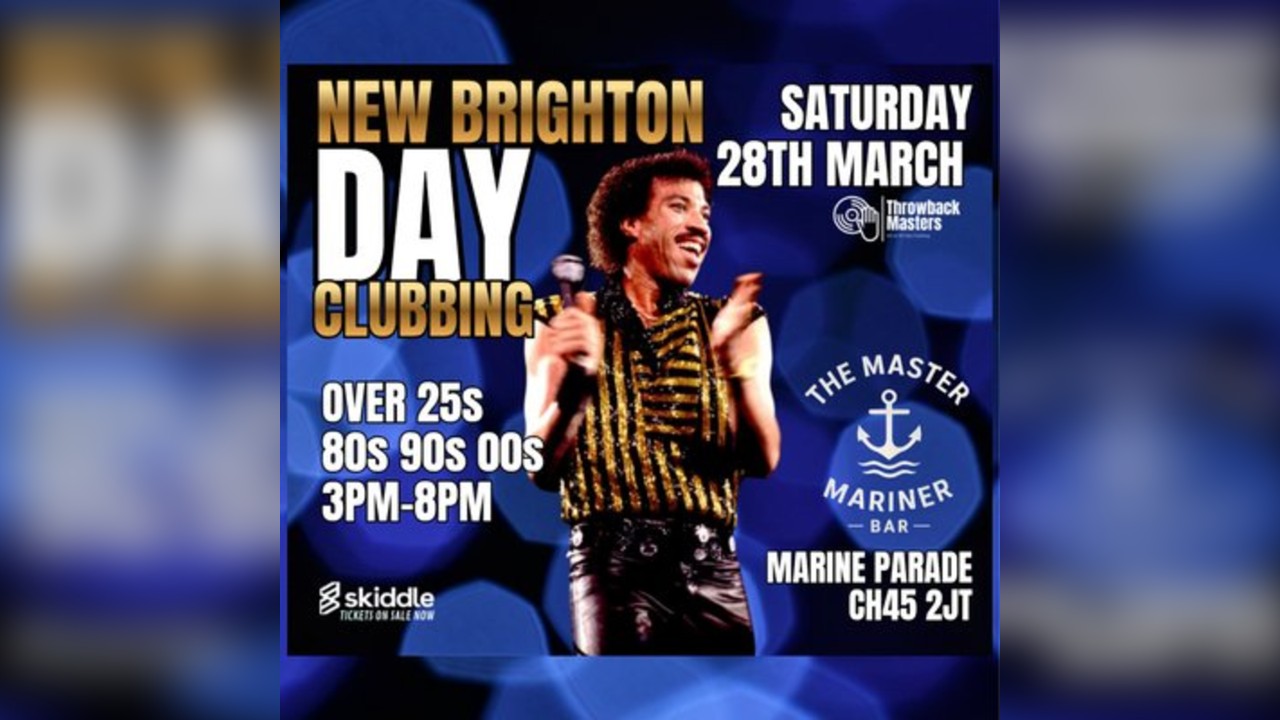 Throwback Masters New Brighton Over 25s Day Clubbing 80s 90s 00s
