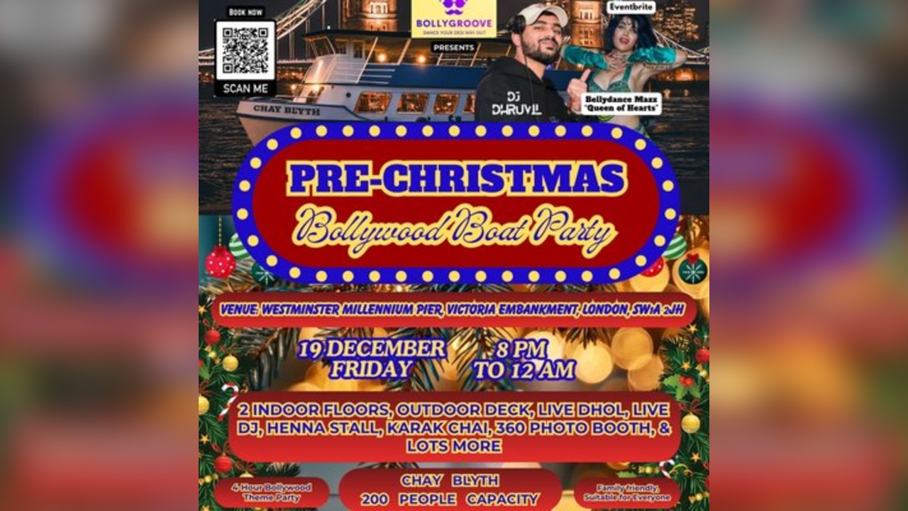 PRE-CHRISTMAS BOLLYWOOD BOAT Party IN LONDON 2025