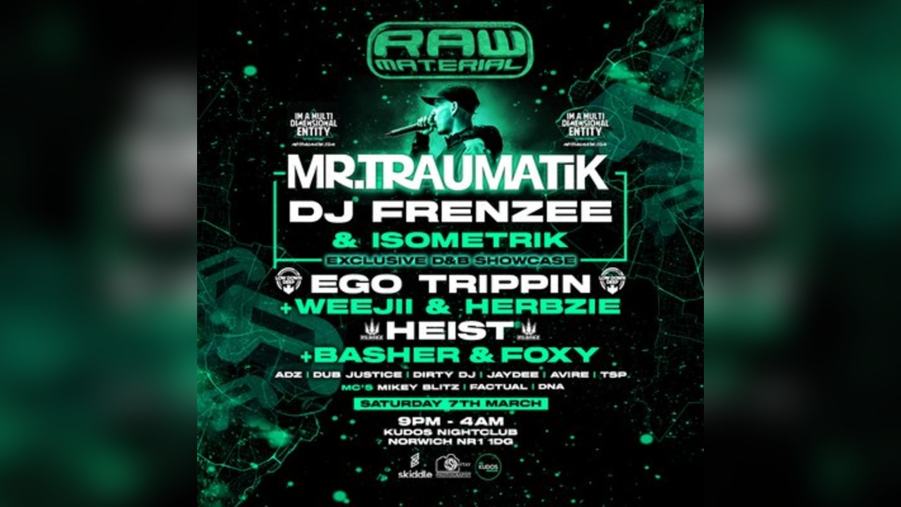 Raw Material presents: Mr Traumatik + more