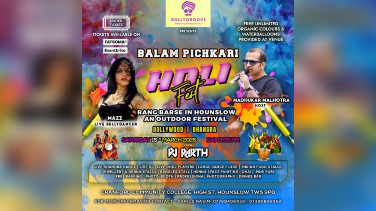 BALAM PICHKARI HOLI 2025 | RANG BARSE In HOUNSLOW OUTDOOR FEST