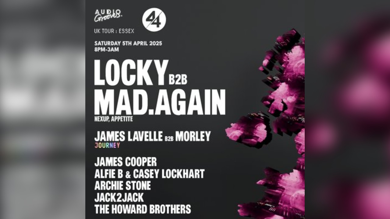 Sat 5th April - LOCKY B2B MAD.AGAIN + more at 44 Moulsham St