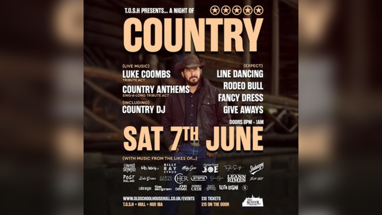 TOSH // Country Night. Luke Coombs & Country anthems Tribute