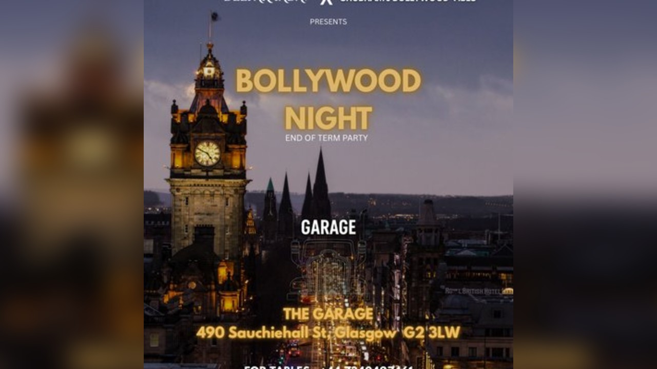 Bollywood Night @ The Garage Glasgow On Friday 30th May 2025