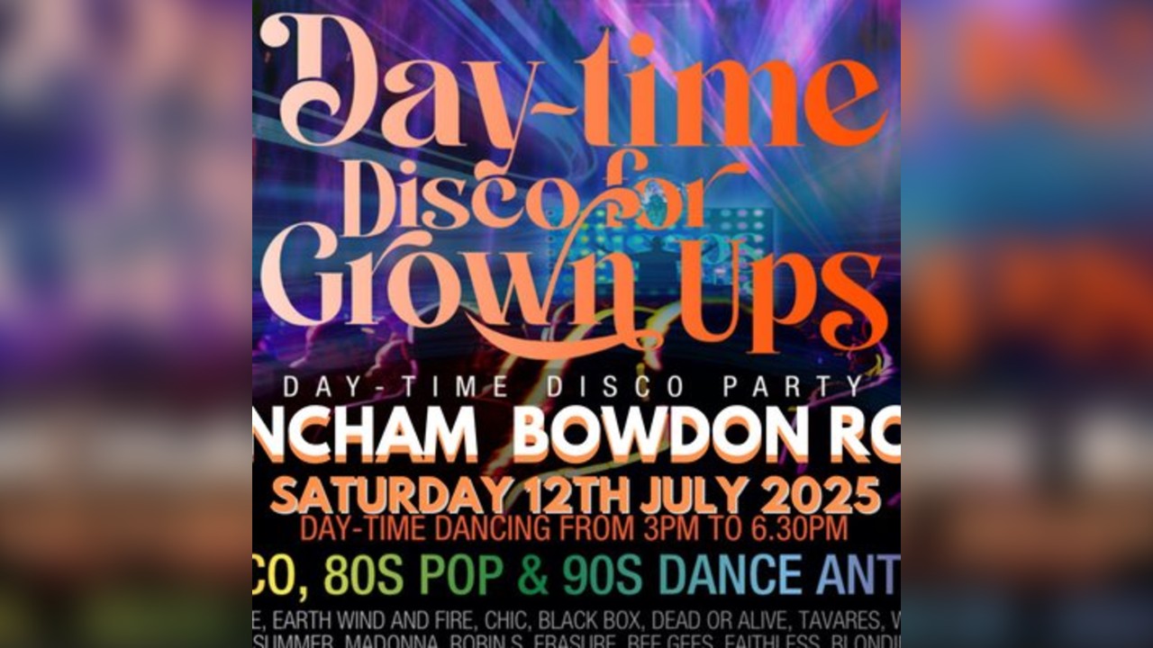 Summer DAYTIME Discos for Grown ups 70s 80s 90s disco party