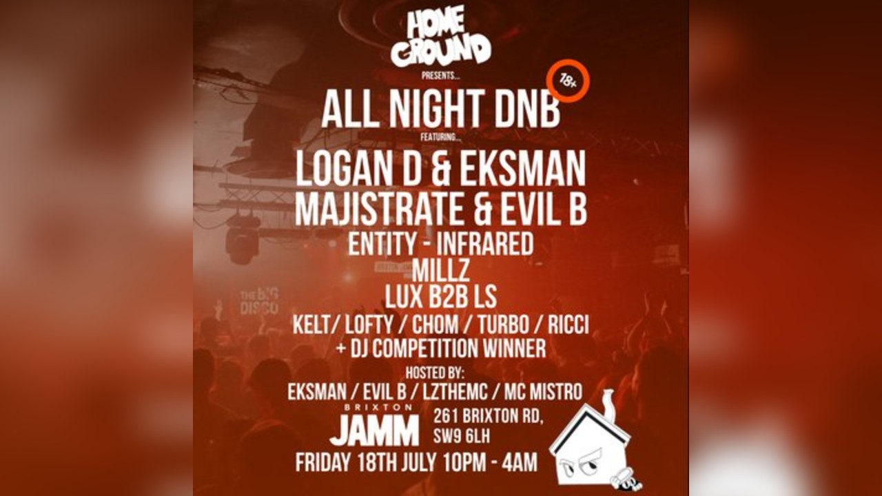 Homeground presents: Logan D, Eksman, Majistrate, Evil B & More