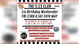 The 5:15 Club Anniversary Two Nights 4 One Weekend Ticket