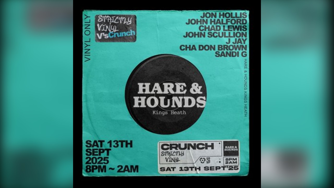 Crunch vinyl only at hare and hounds