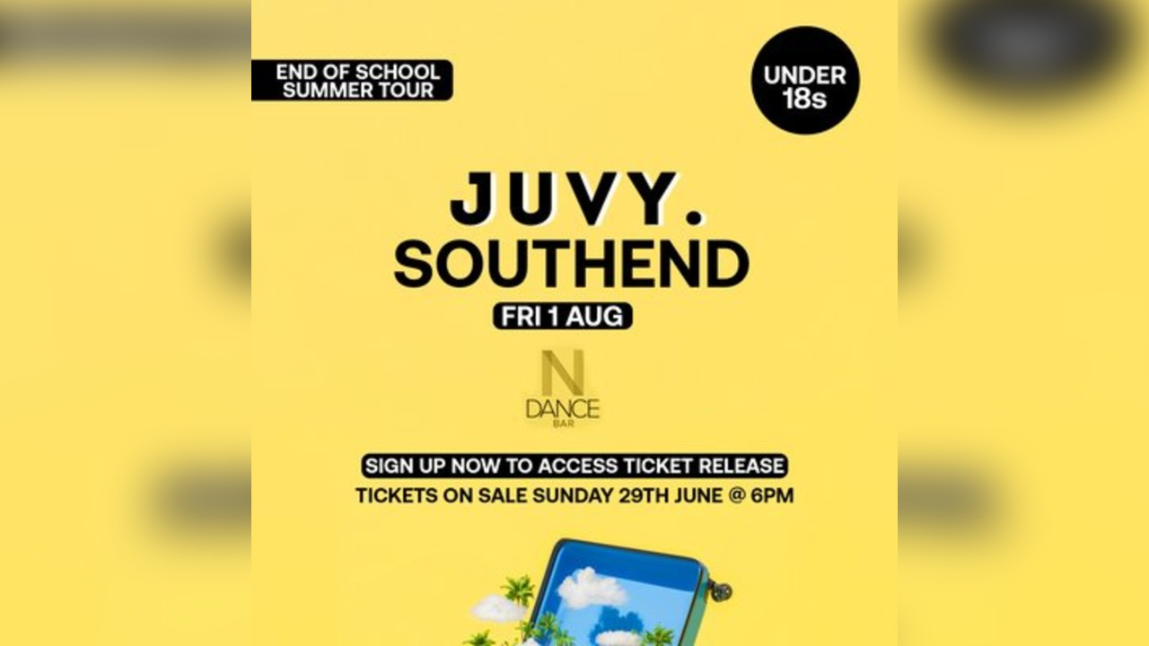 JUVY Under 18s - End Of School Tour - Fri 1 Aug - Southend