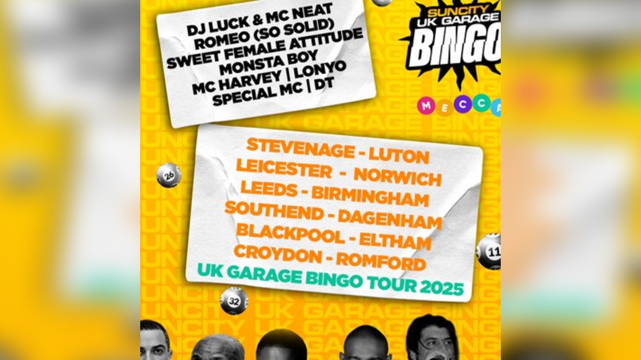 Sun City UK Garage Bingo with SWEET FEMALE ATTITUDE + MONSTA BOY
