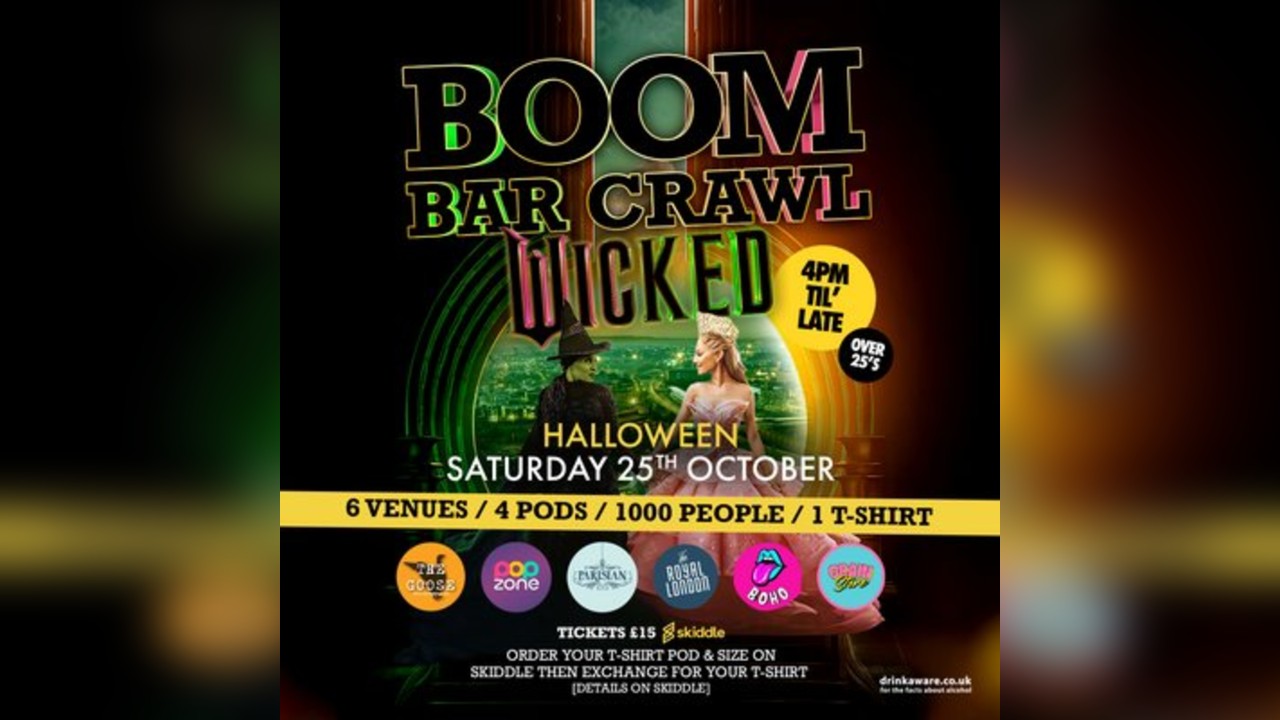 BOOM Bar Crawl [Wicked] Halloween (Over 25's)