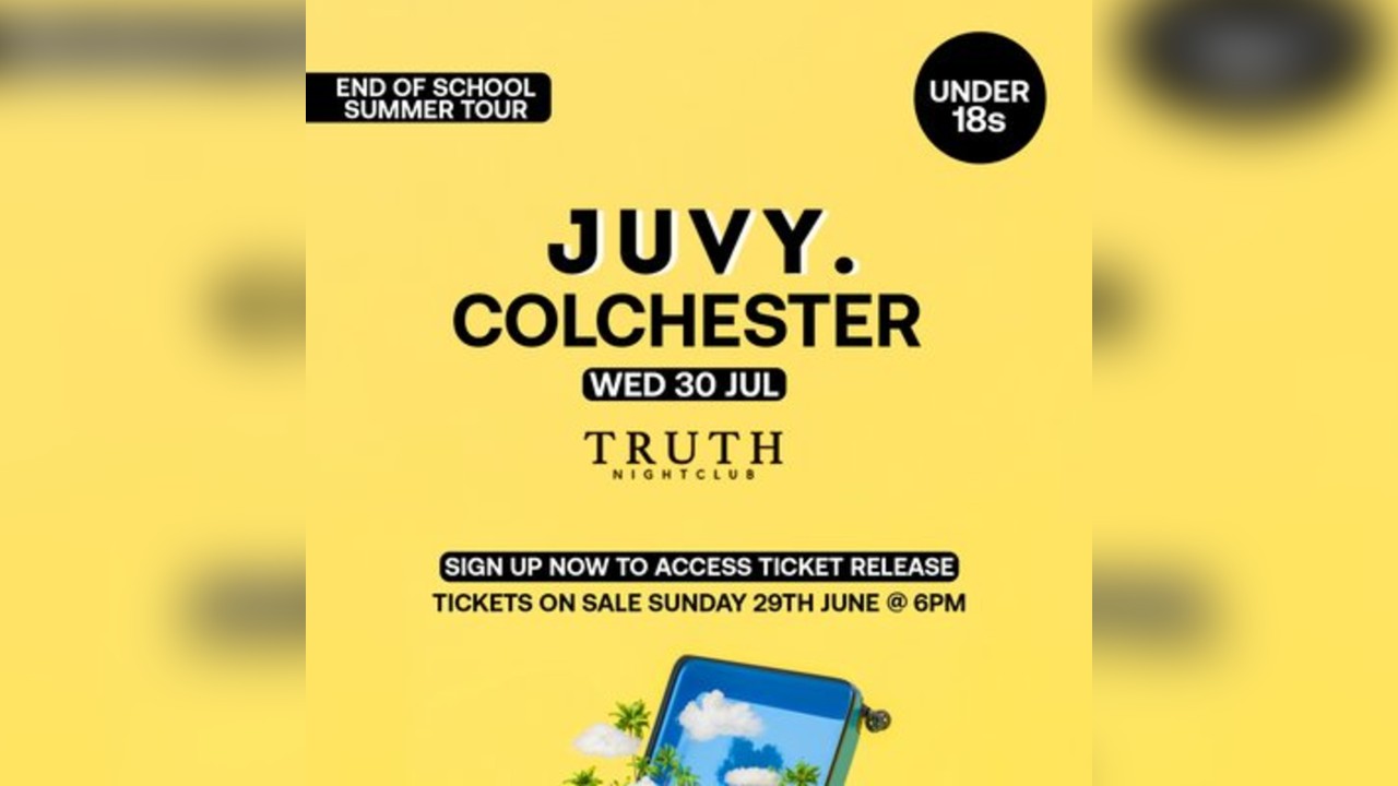 JUVY Under 18s - End Of School Tour - Wed 30 July - Colchester