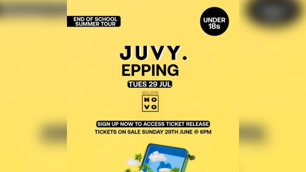 JUVY Under 18s - End Of School Tour - Tues 29 July - Epping