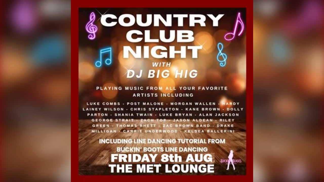 Country Clubbing Night with Line Dancing Tutorials