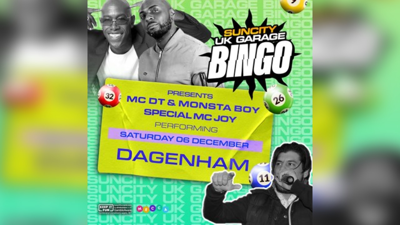 UK GARAGE BINGO with SPECIAL MC | MONSTA BOY LIVE P.A. OF 'SORRY