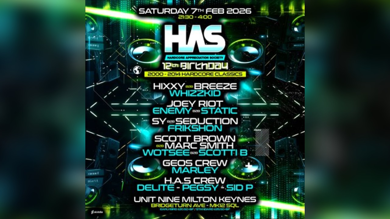 H.A.S 12th Birthday - THIS WILL SELL OUT