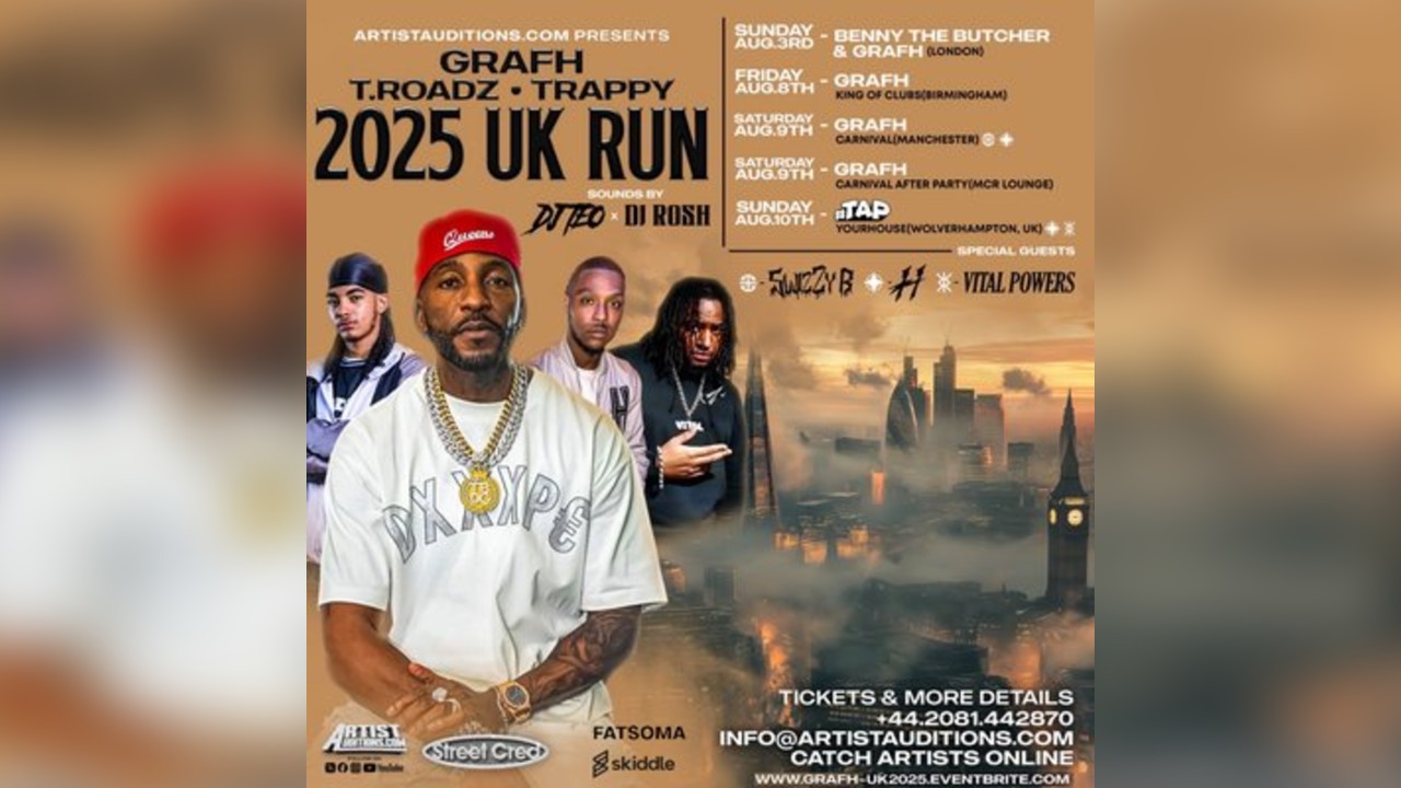 Grafh x Trappy x T.Roadz x Vades x DJ Teo - UK Tour 2025 Aug8th