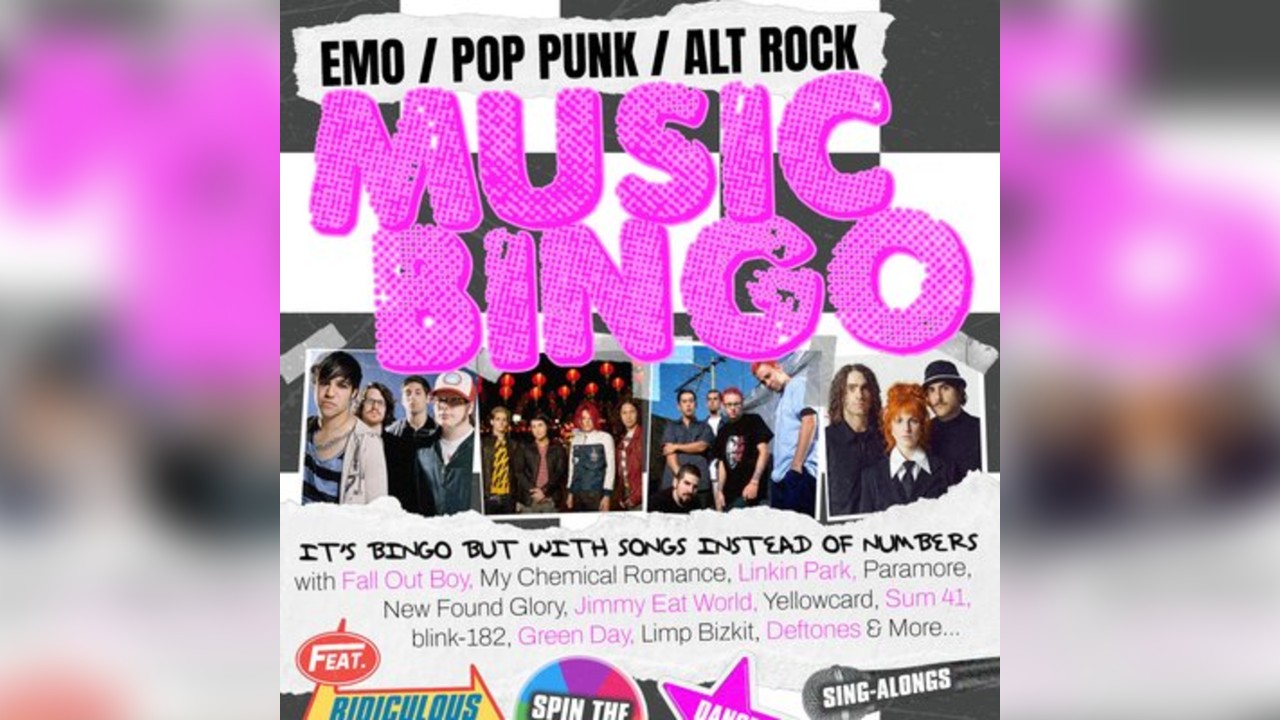 Pop Punk & Emo Music Bingo