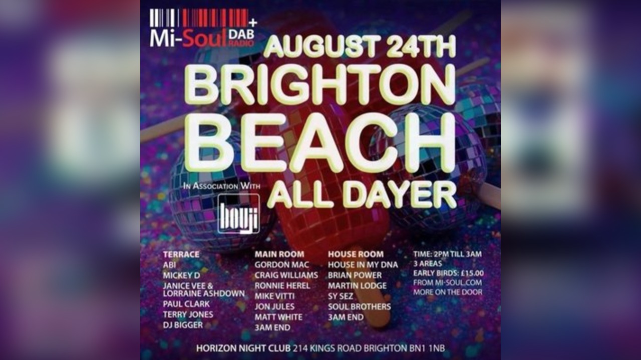 MI - SOUL Brighton Beach All Dayer - Sunday 24th August 2025