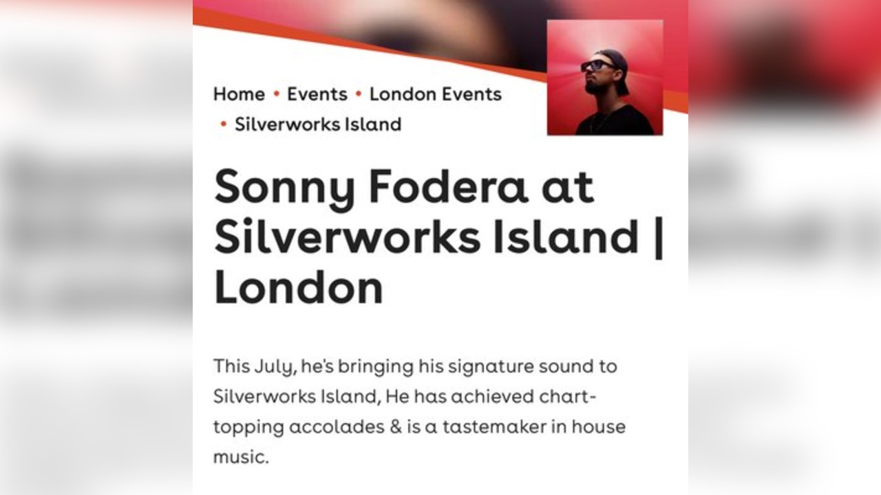 Sonny Fordera at Silverworks island - London