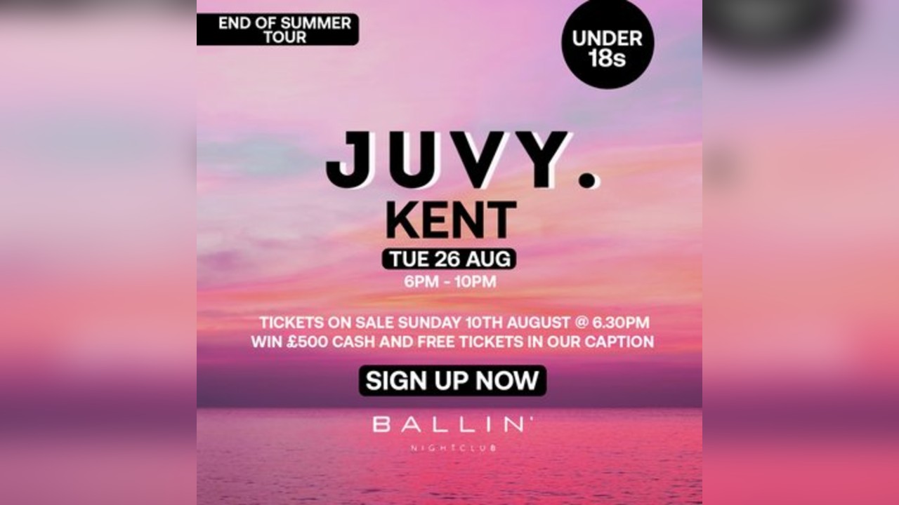 JUVY Under 18s - EndOfSummerTour - Tues 26 Aug - KENT