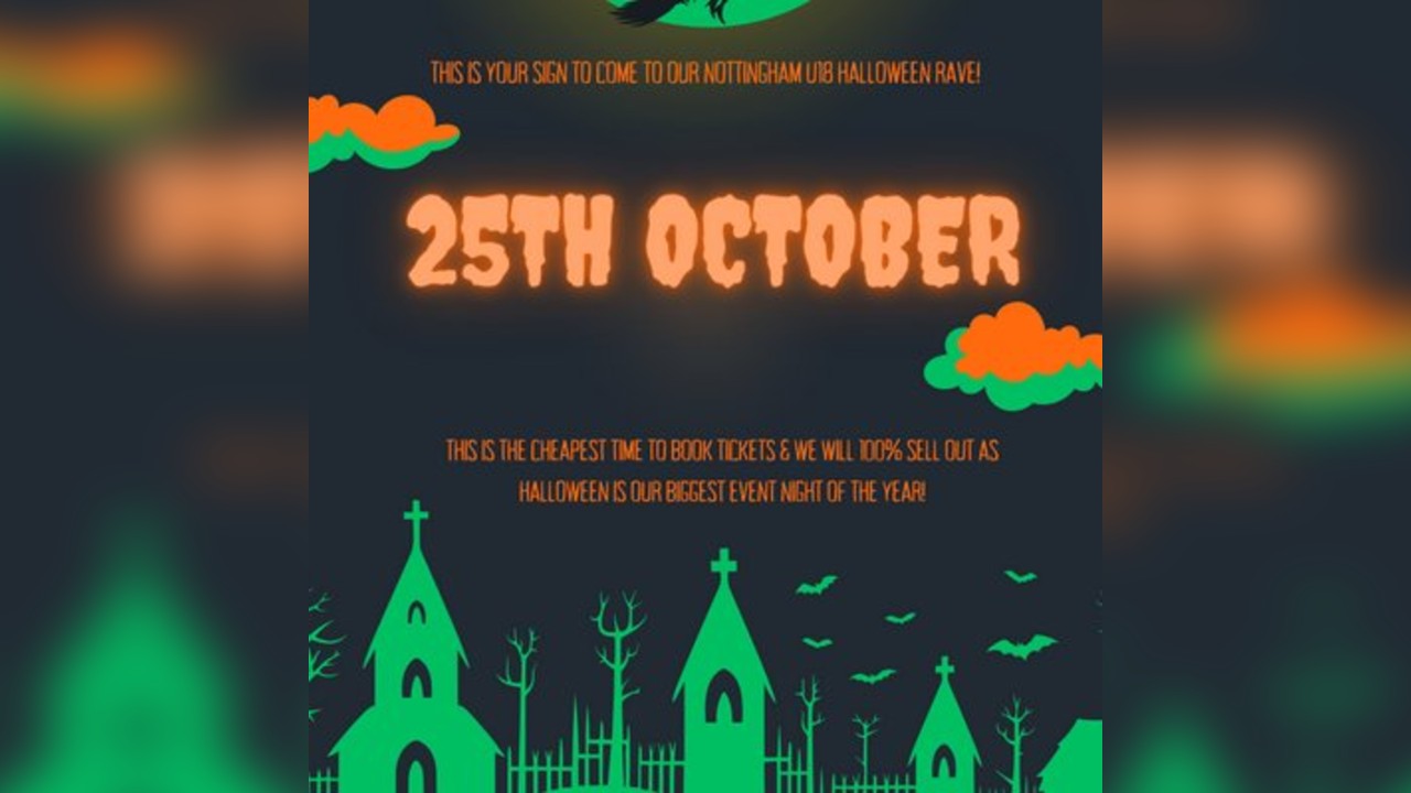 Rebellio HUGE U18's HALLOWEEN RAVE - Ages 13-17 - NOTTINGHAM