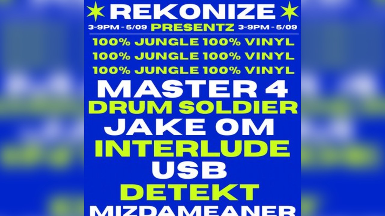REKONIZE PRESENTS : 100% Jungle 100% Vinyl