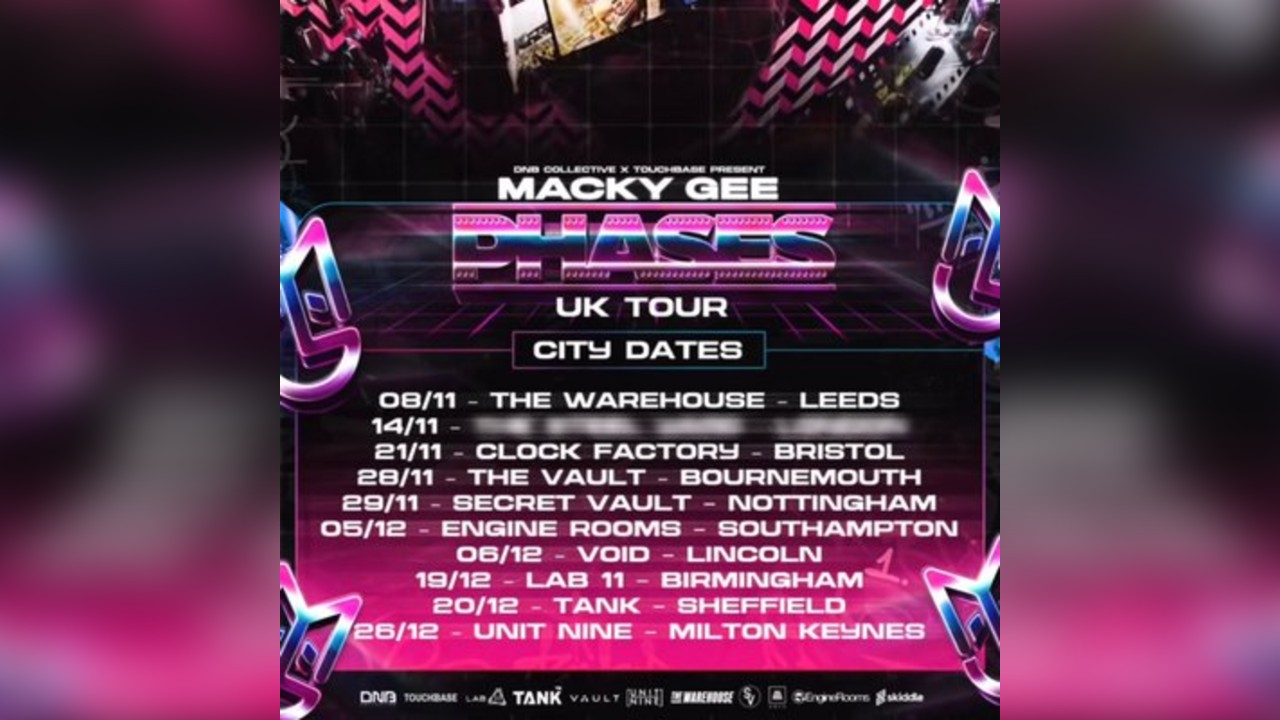 Macky Gee Phases UK Tour, Milton Keynes