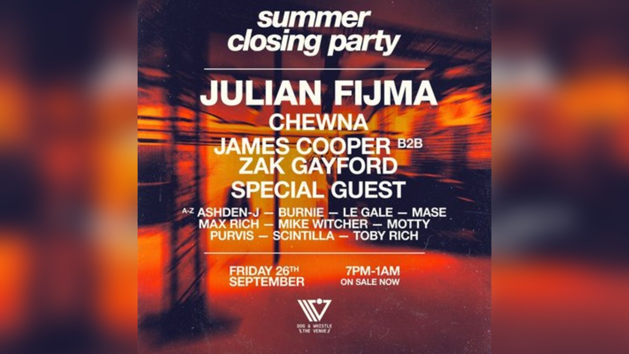 Dog & Whistle x Audio Grooves w/ JULIAN FIJMA & Friends - 26 Sep