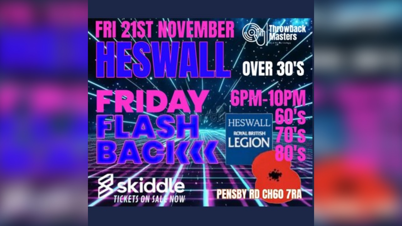 Throwback Masters Heswall Over 30's Evening 60s 70s 80s