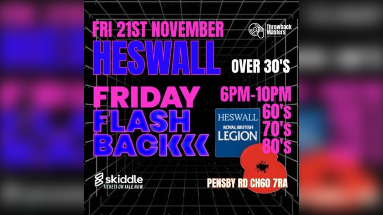 Throwback Masters Heswall Over 30's Evening 60s 70s 80s