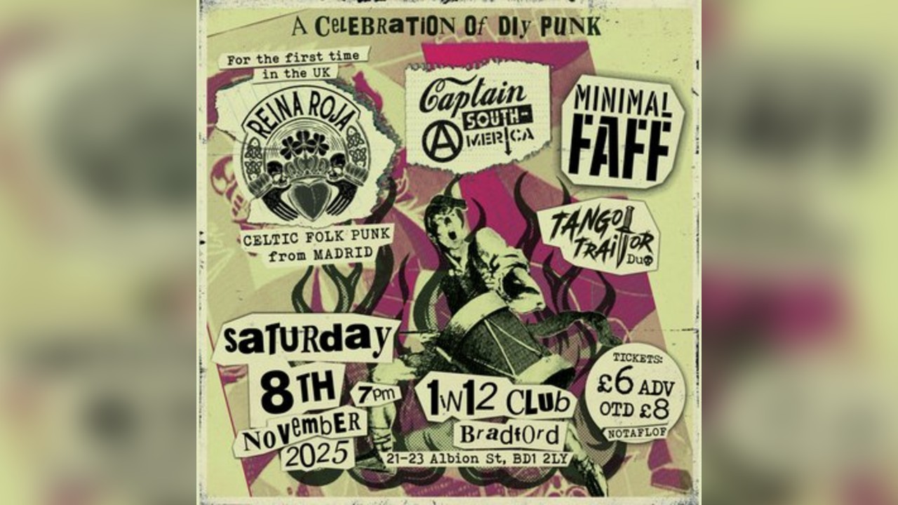 A Celebration of DIY Punk Sat 8th November, 1in12 Club Bradford