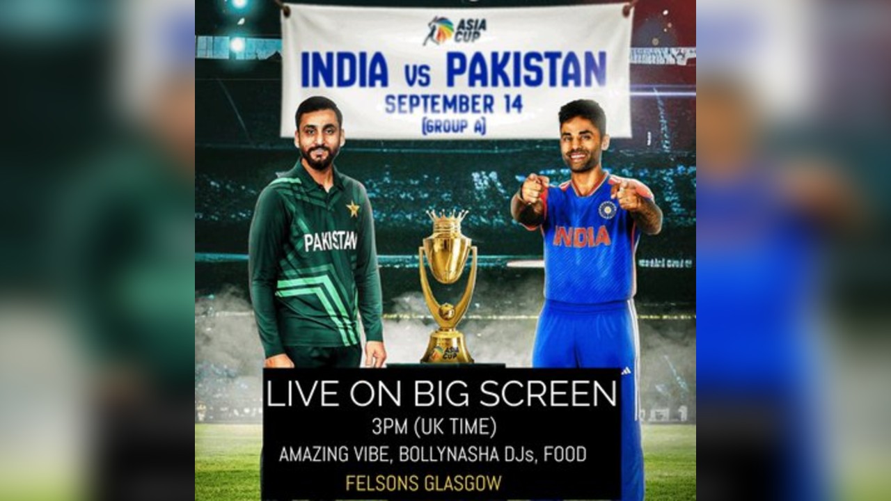 India vs Pakistan: LIVE on Big Screen: Felsons Glasgow