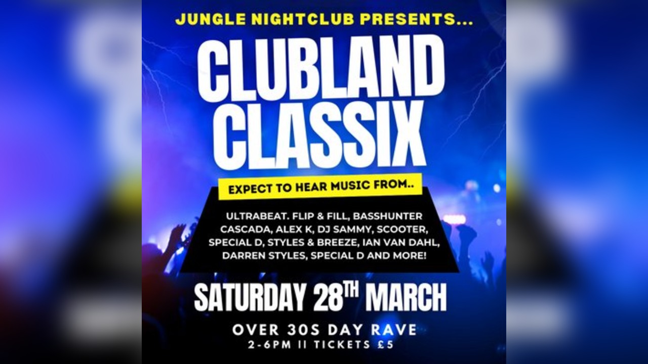 Over 30s Jungle Day Rave - Clubland Classix