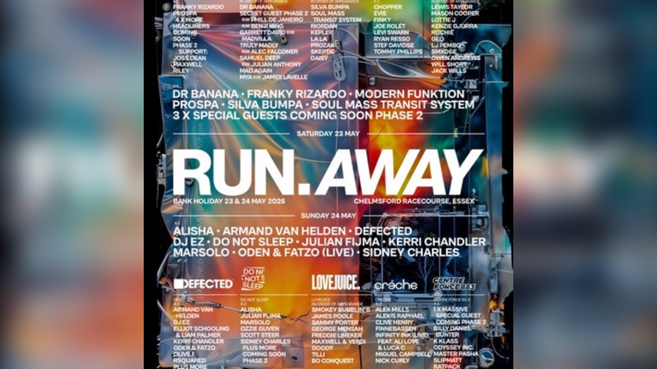 Run Away Festival  Bank Hol Sat 23 & Sun 24 May - Essex