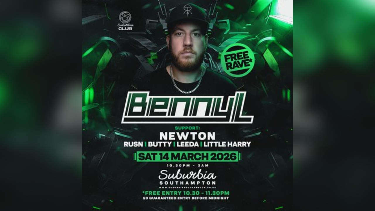 Suburbia Presents: Benny L FREE RAVE + Support