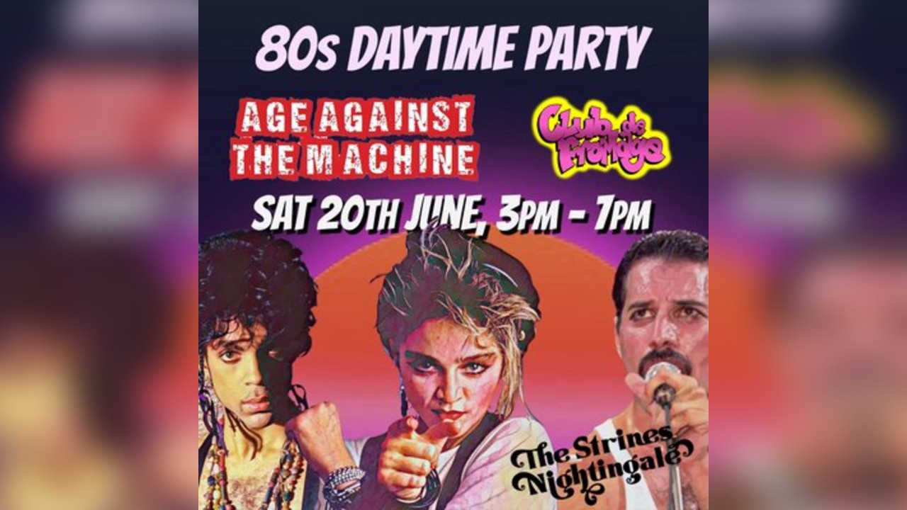 80s Outdoor Party: STRINES (over 30s) 3pm-7pm